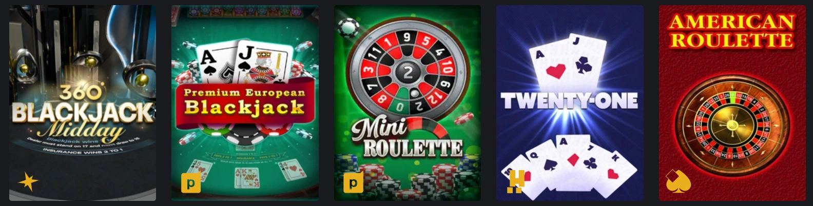 Table games at Royal Reels